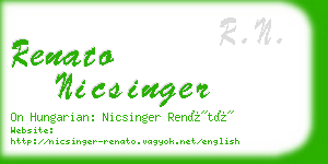 renato nicsinger business card